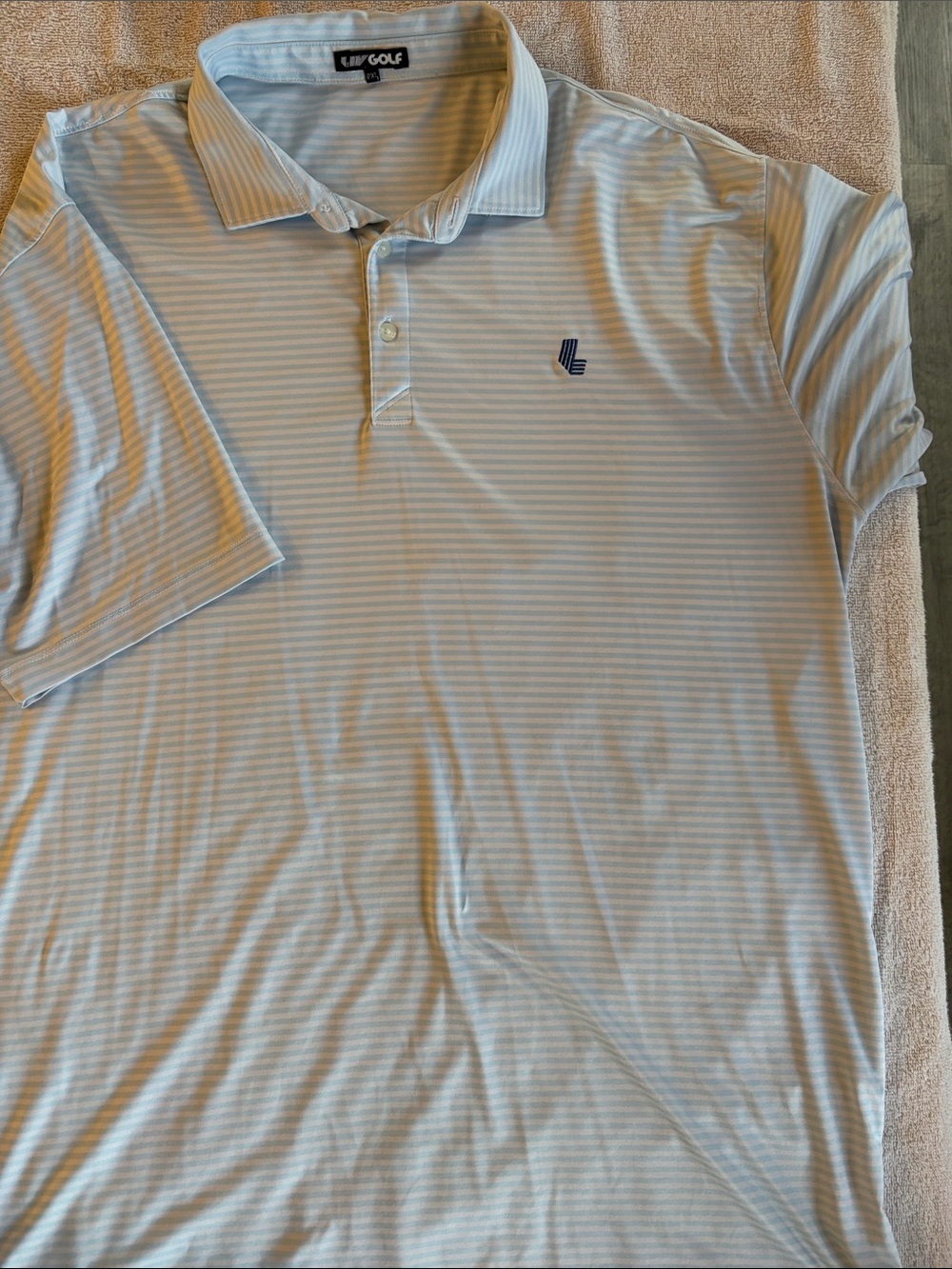 Men's Light Blue Striped Polo